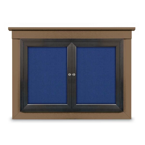 72"x36" 3-Door Enclosed Outdoor Letterboard, Hdr, Green Felt/Black
